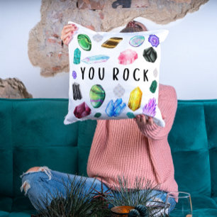 You Rock Crystal Throw Pillow