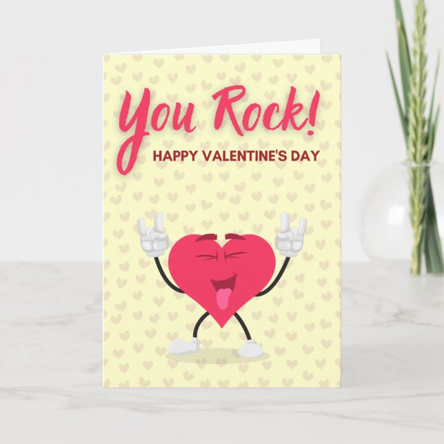 You Rock! Funny Valentine Card (Front)