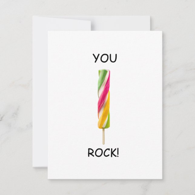 You Rock Funny Valentines Day Quotes Card (Front)