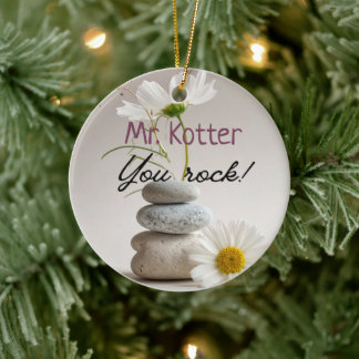 You Rock! Geology Science Teacher Christmas Gift Ceramic Tree Decoration