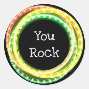 You Rock Hula Hoop Lights Classic Round Sticker