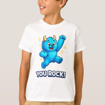 You Rock Jumping Blue Monster Celebration