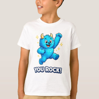 You Rock Jumping Blue Monster Celebration T-Shirt