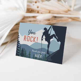 You Rock   Kids Rock Climbing Theme Thank You Card