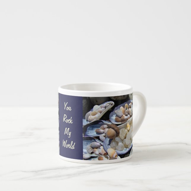 You Rock My World! espresso mugs Agate Rocks (Front Right)