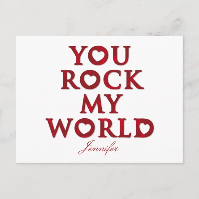 YOU Rock My World postcard (Front)