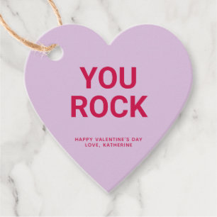 You rock purple heart fun cute Valentine's Day Favour Tags