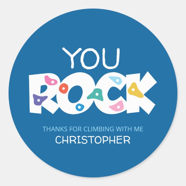 You Rock Rock Climbing Thank You Sticker (Front)