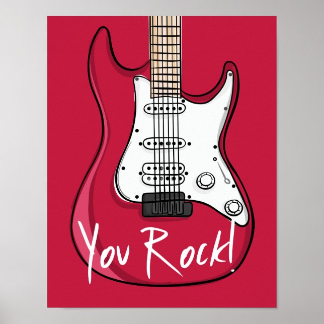 You Rock Valentine's Day Poster Sign (Front)