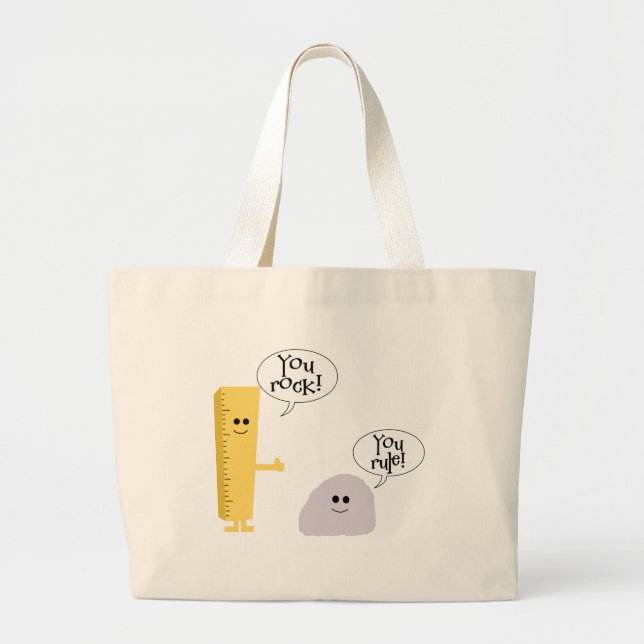 You rock You rule Large Tote Bag (Front)