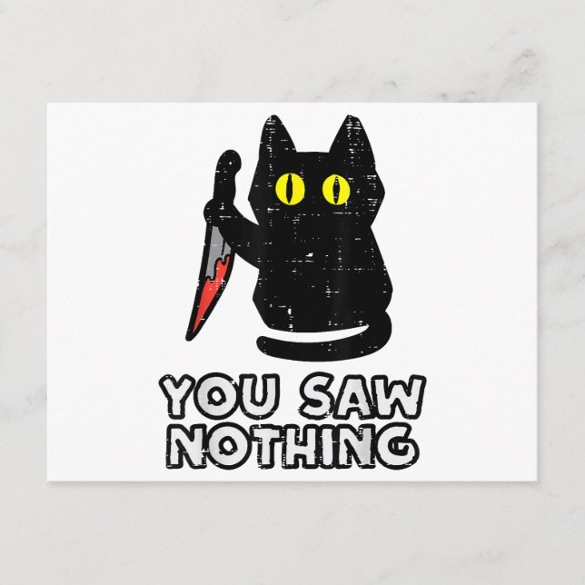 You Saw Nothing Black Cat Funny Halloween Enclosure Card (Front)