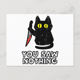You Saw Nothing Black Cat Funny Halloween Enclosure Card