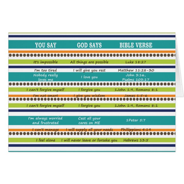 YOU SAY GOD SAYS -- Bible Verses (blank inside) (Front Horizontal)
