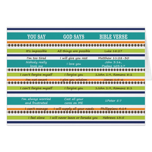 YOU SAY GOD SAYS Bible Verses (blank inside) (Front Horizontal)