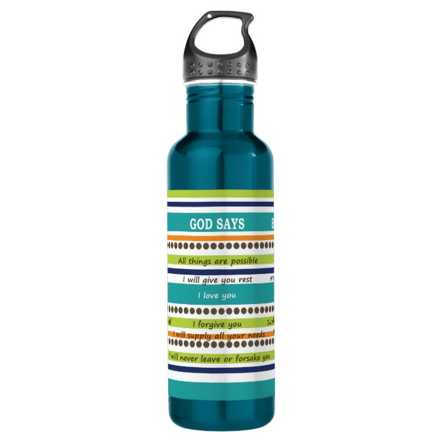 YOU SAY / GOD SAYS -- Inspirational Bible Verses 710 Ml Water Bottle (Front)