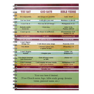"You Say/God Says" Inspirational Bible Verses Spiral Notebook
