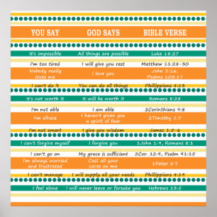 YOU SAY GOD SAYS - Optimism and Hope Scriptures Poster