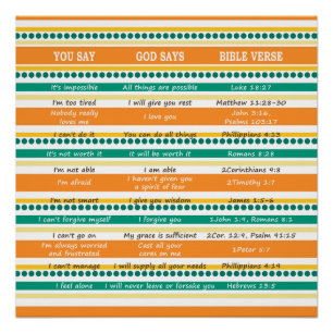YOU SAY GOD SAYS, Scriptures of Hope and Optimism Poster