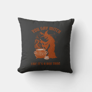 You Say Witch Halloween Magic Cauldron Cushion