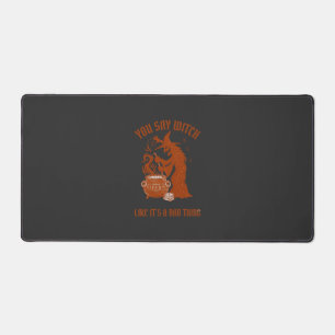 You Say Witch Halloween Magic Cauldron Desk Mat