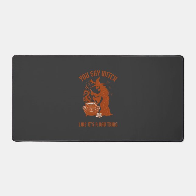 You Say Witch Halloween Magic Cauldron Desk Mat (Front)