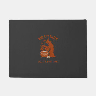 You Say Witch Halloween Magic Cauldron Doormat