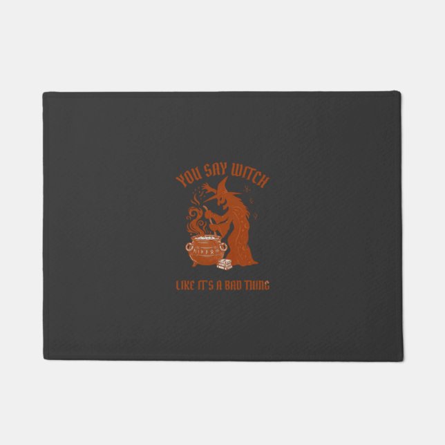 You Say Witch Halloween Magic Cauldron Doormat (Front)