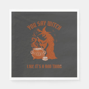 You Say Witch Halloween Magic Cauldron Napkin