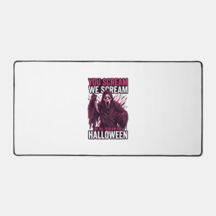 You Scream We Halloween Ghostface Bloody Knife Desk Mat