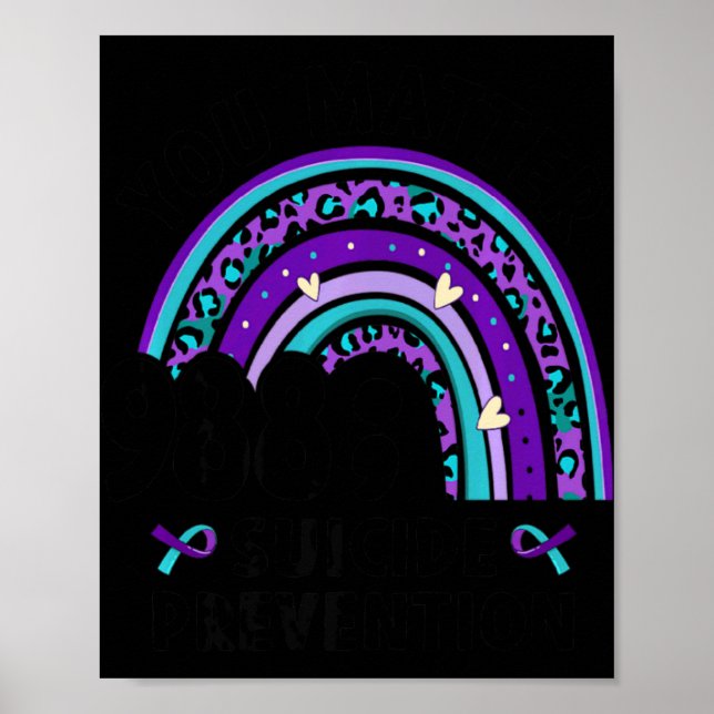 You Semi Colon 988 Suicide Prevention Aware  Poster (Front)