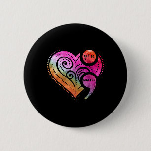 You Semicolon Heart Mental Health Awareness 6 Cm Round Badge