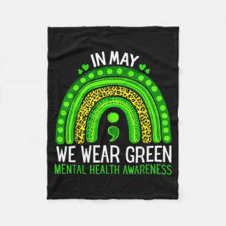 You Semicolon Mental Health Awareness Men Women Fleece Blanket