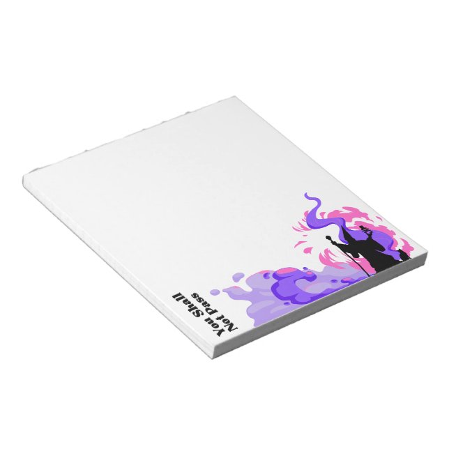 "You Shall Not Pass" hand drawn wizard on a  Notepad (Angled)