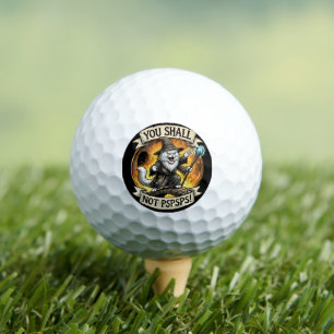 You Shall Not PSPSPS Funny Wizard Cat Fantasy Golf Balls