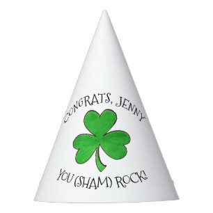You (Sham) Rock Green Shamrock Clover Congrats Party Hat