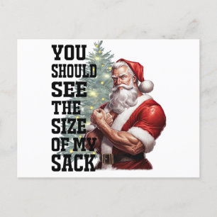 You Should See The Size My Sack Holiday Postcard