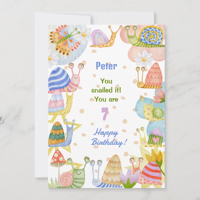 You snailed it! watercolor snail happy birthday card (Front)