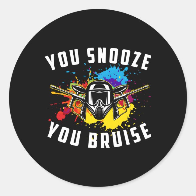 You Snooze You Bruise Youth Paintball Classic Round Sticker (Front)