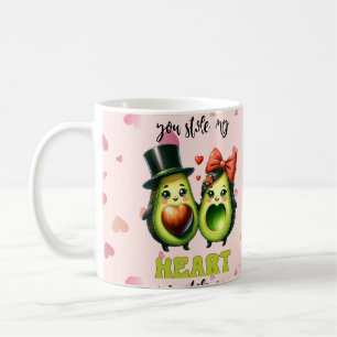 You stole my heart avocado valentine's day coffee mug