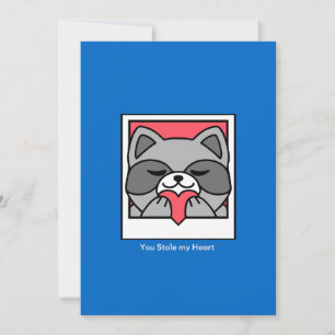 You Stole My Heart – Cute Racoon Love Card