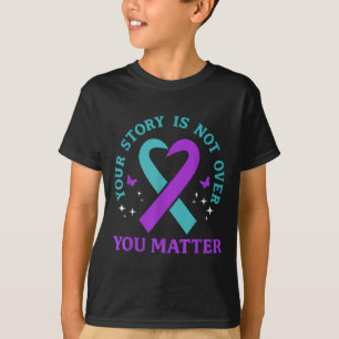 You Story Is Not Over Ribbon Mental Health Women  T-Shirt