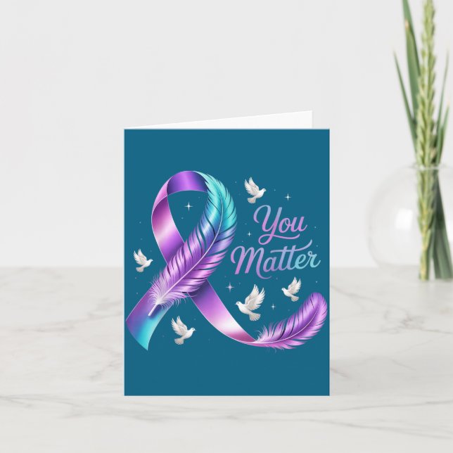 You Suicide Awareness Ribbon Design  Card (Front)