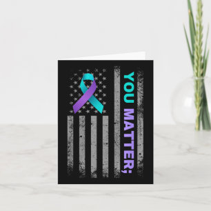 You Suicide Prevention Awareness American Flag Rib Card