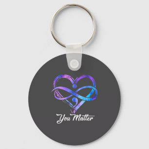 You Suicide Prevention Awareness Heart Men Women  Key Ring