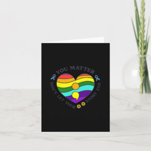 You Suicide Prevention Awareness Rainbow Heart 1 Card