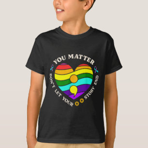 You Suicide Prevention Awareness Rainbow Heart T-Shirt