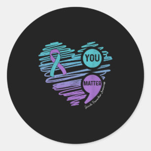 You Suicide Prevention Awareness Semicolon Suprt  Classic Round Sticker