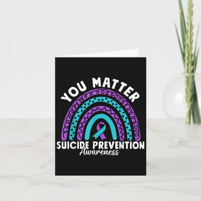 You Suicide Prevention Awareness Teal &amp; Purple Card (Front)