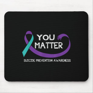 You Suicide Prevention Awareness Teal Purple Hand Mouse Pad