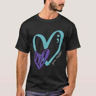 You Suicide Prevention Awareness Teal Purple Heart T-Shirt